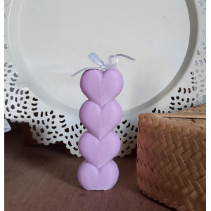 Lilac Heart Pillar Handcrafted Scented Candle- Chingu Candles